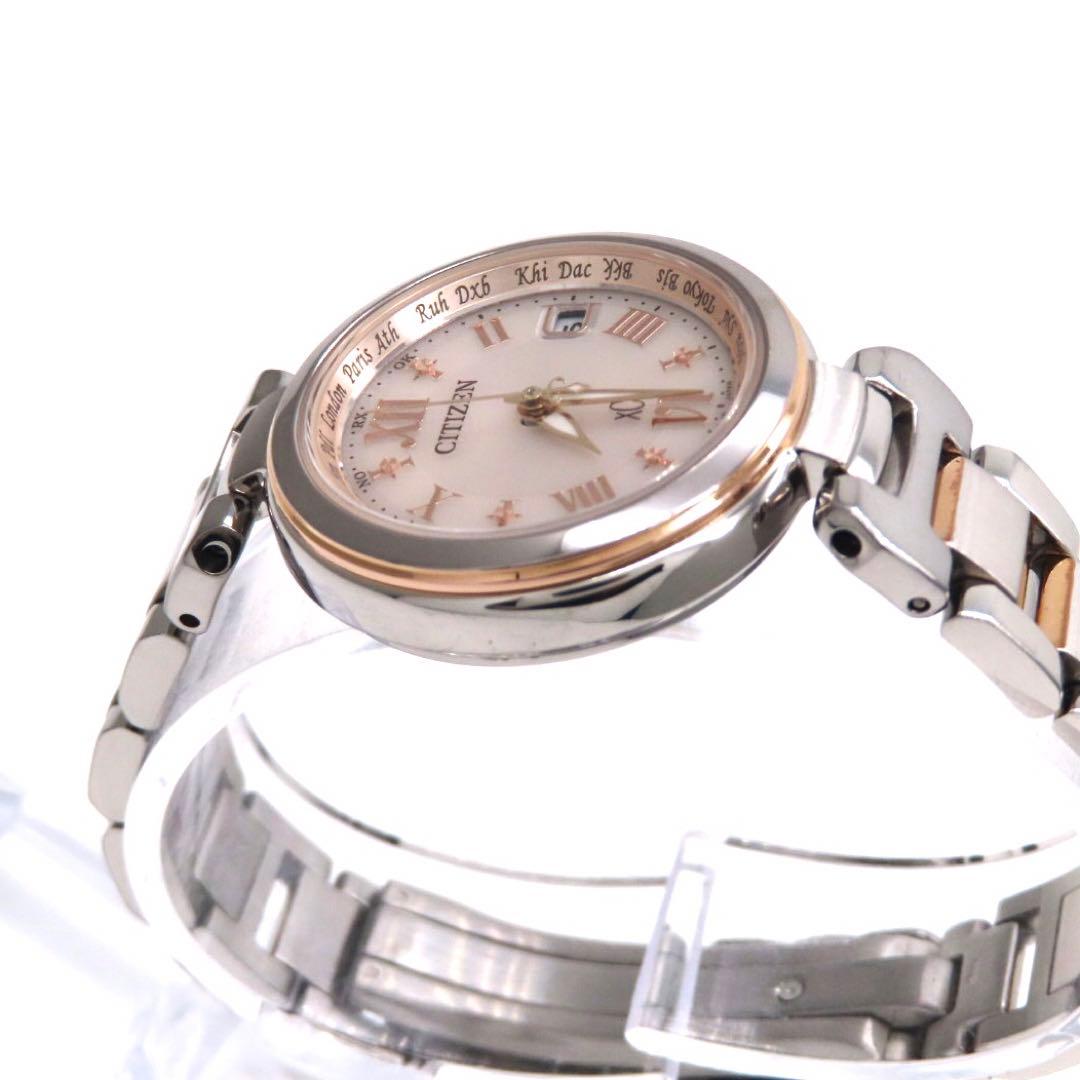 美品 EC1034 59W クロスシー 電波ソーラー シチズン 時計 コンビ