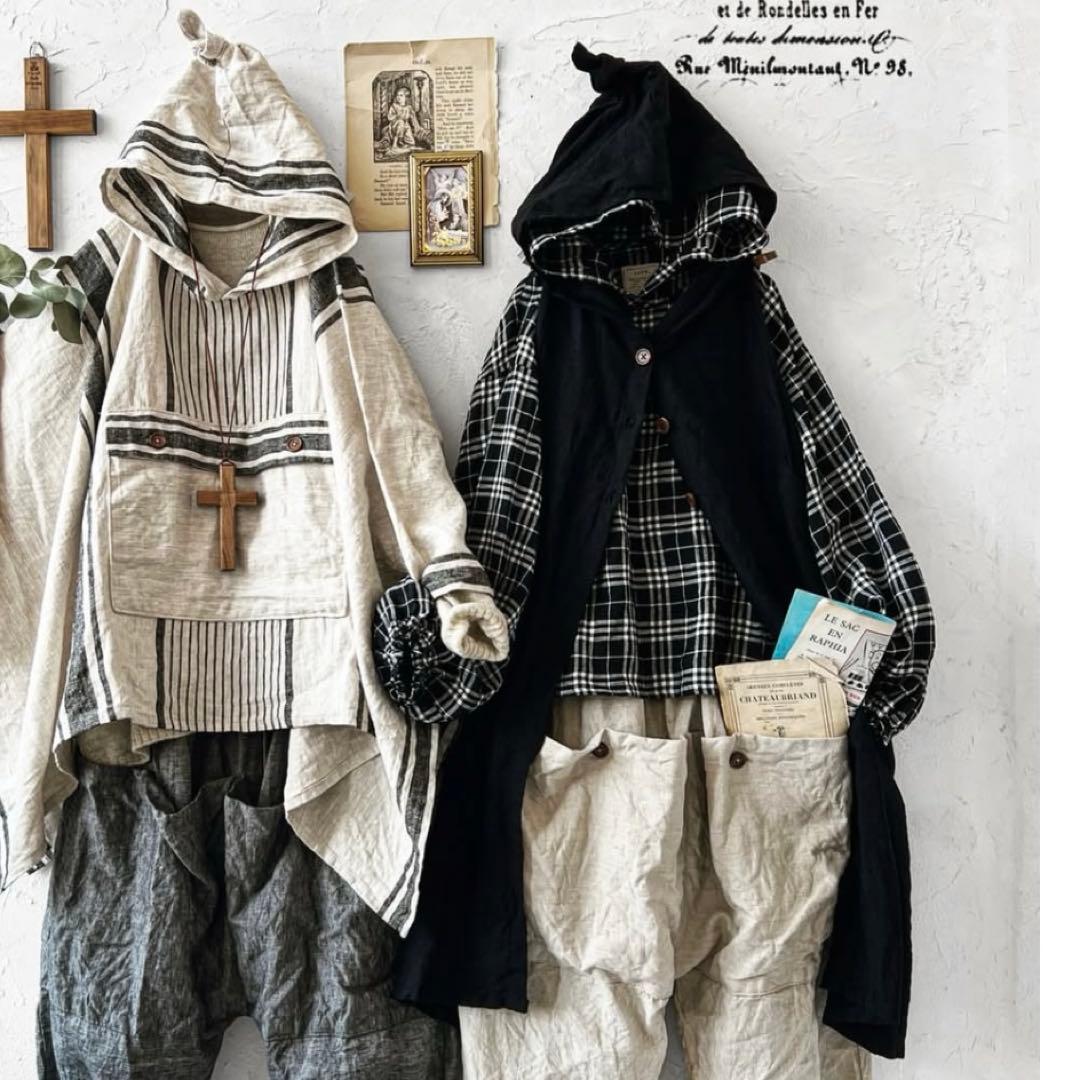 marche de soeur 人気作家coya フード ポッチリネンベスト