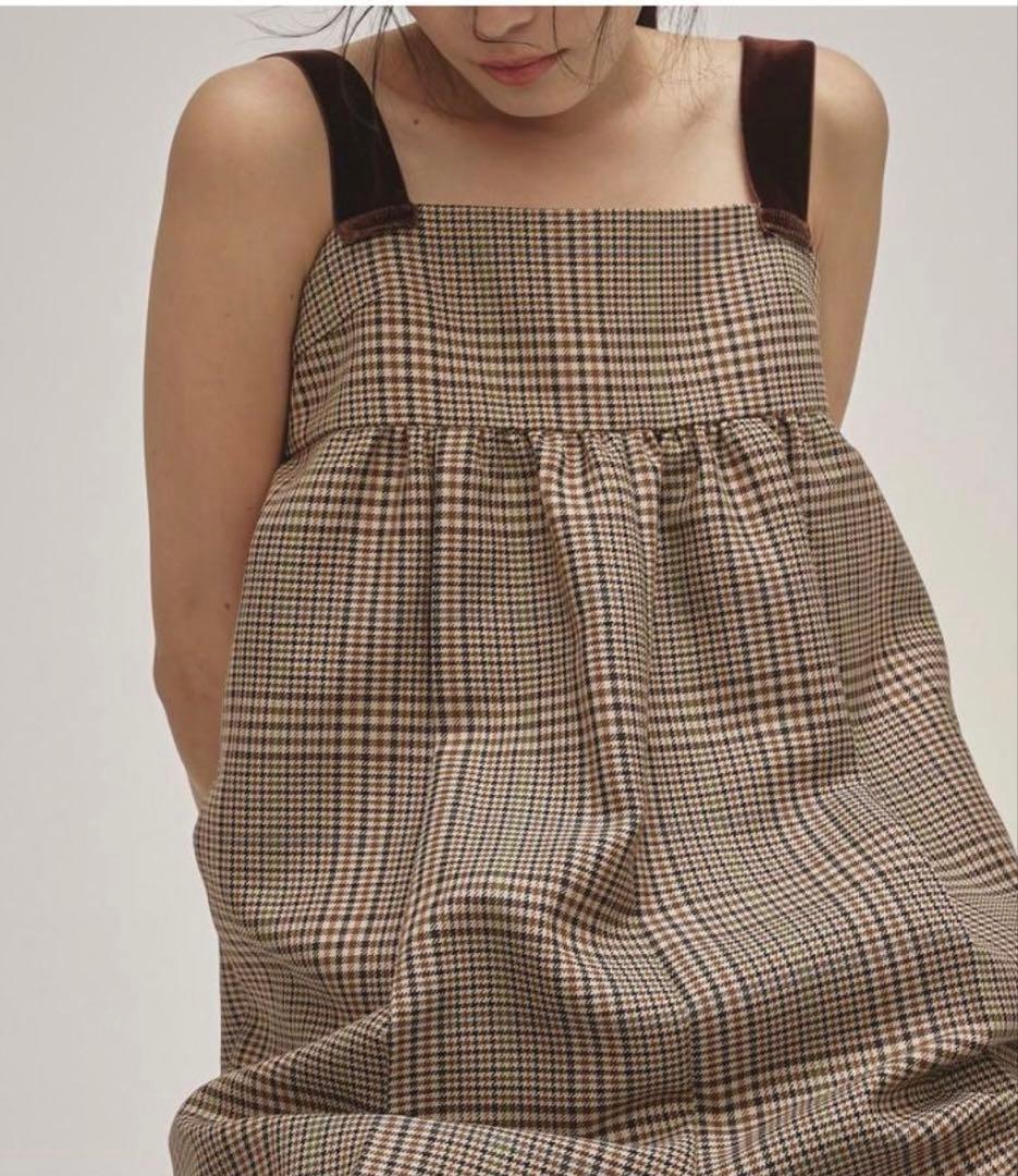 新品タグ付きTODAYFUL Check Wide Combinaison 36