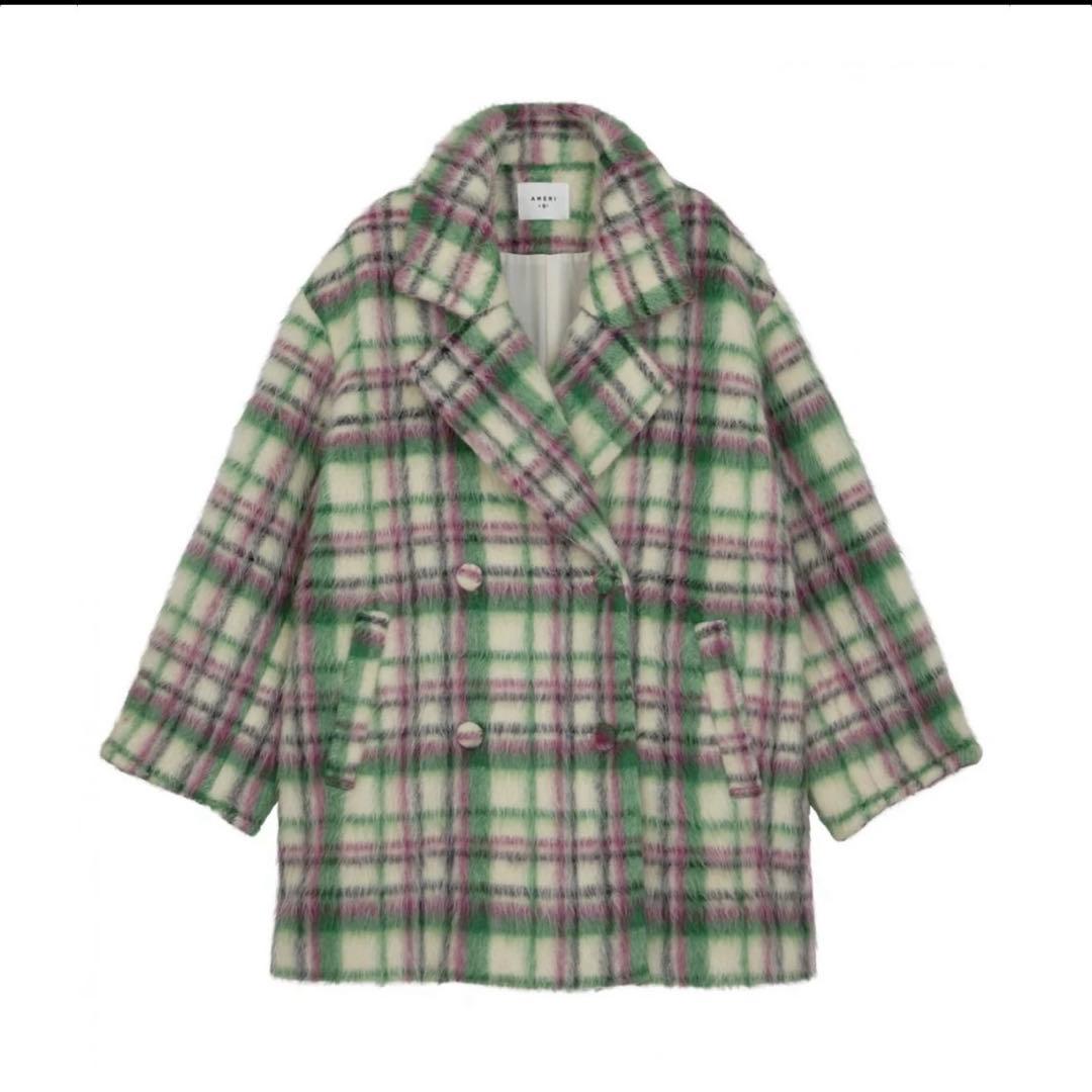 【着用2回】AMERI ADORABLE SHAGGY CHECK COAT