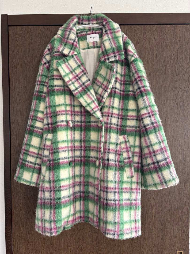 【着用2回】AMERI ADORABLE SHAGGY CHECK COAT