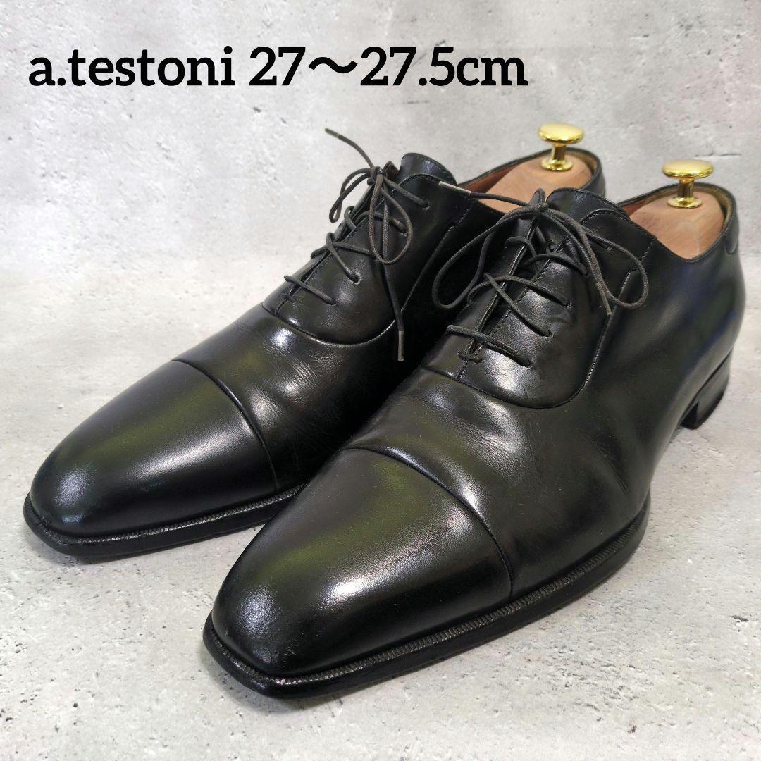 a.testoni ア・テストーニ ストレートチップ革靴 イタリア製 黒