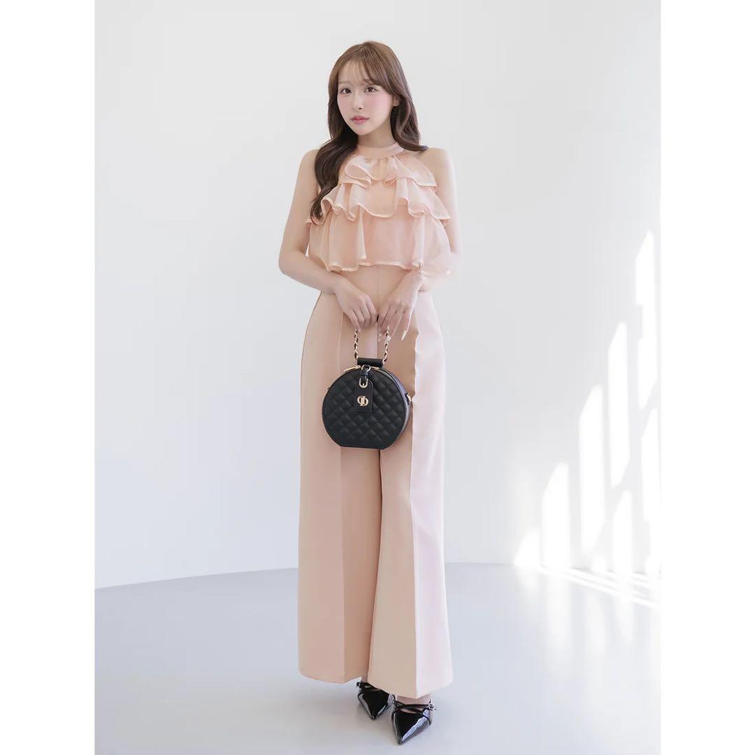 新品タグ付き ダーリッチ ティアードフリルジャンプスーツ ピンク フリー