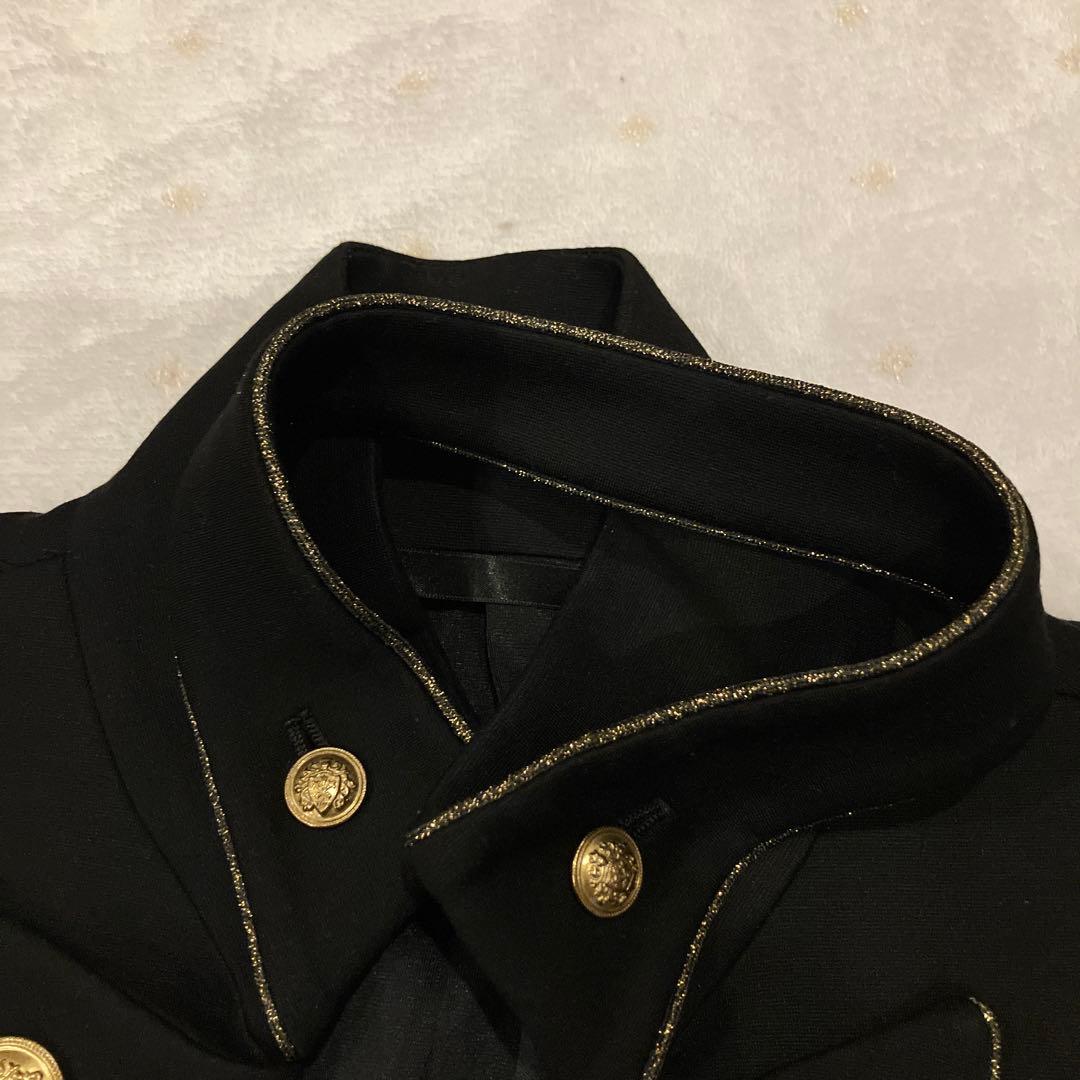 極美品　ナポレオンジャケット　金ボタン　ショート丈 ブラック モード系 軍服風