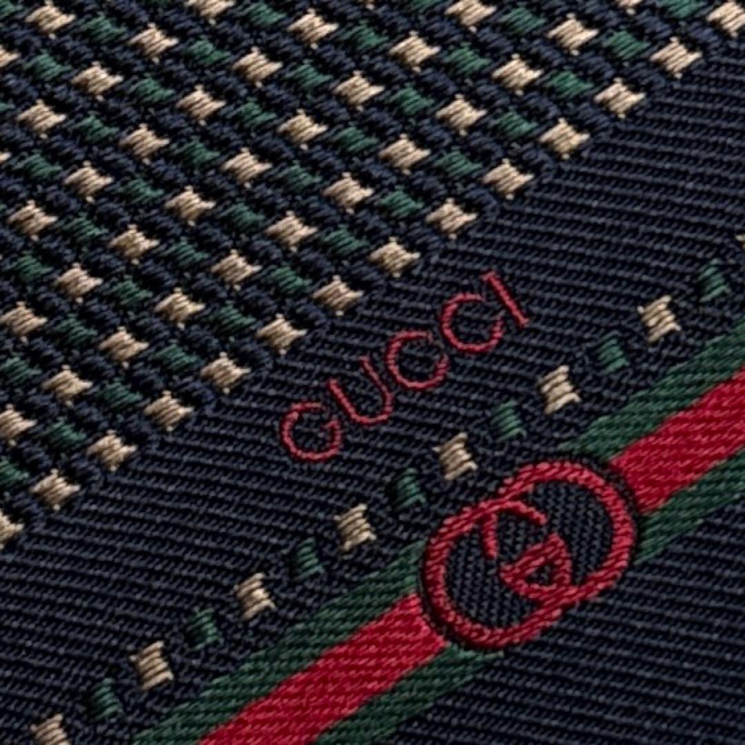 【未使用級】GUCCI ネクタイ　高級シルク　GG ジャガード