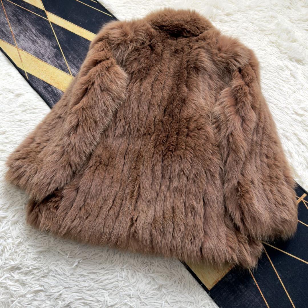 肉厚◎/総丈84 染め/カラー フォックス ファーコート 毛皮 XL 狐 エンバ