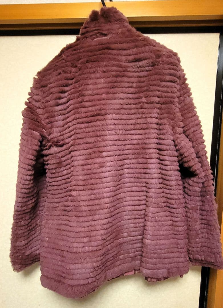 即購入OK　ExcelHuman パープル 毛皮コート