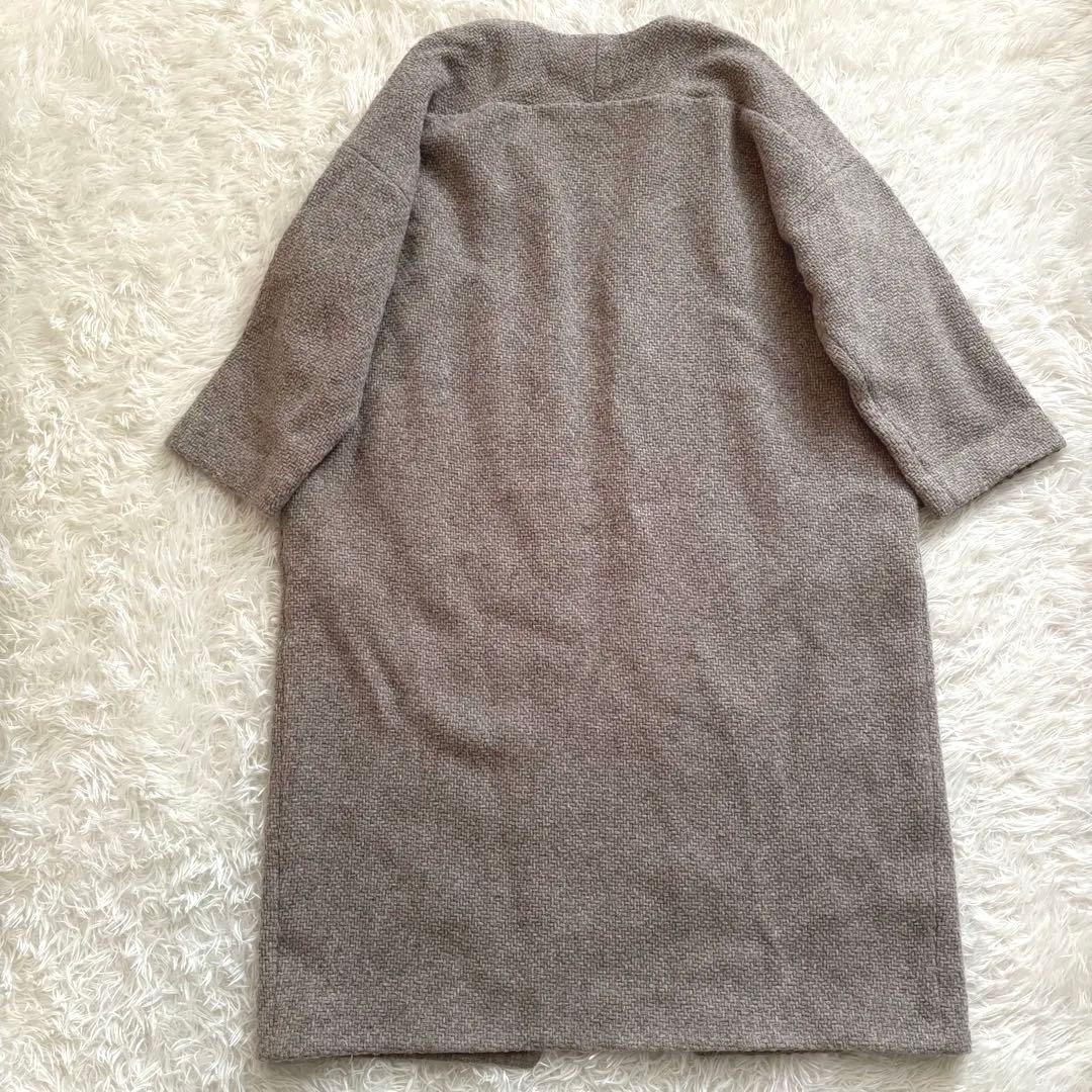 め*り様 極美品◎evam eva ウールツイードローブコート モカ
