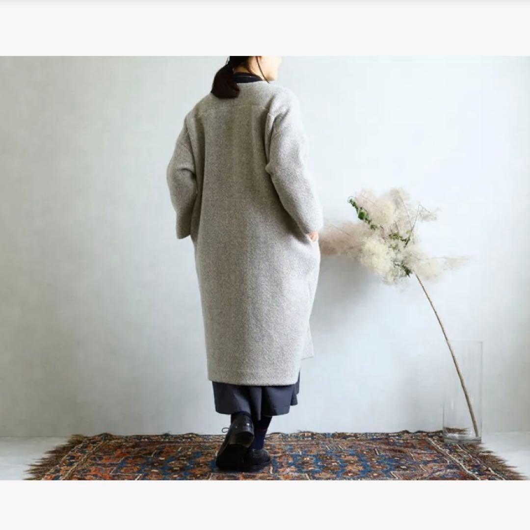 め*り様 極美品◎evam eva ウールツイードローブコート モカ