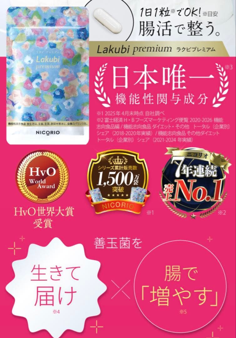 ラクビプレミアムA NICORIO 4袋セット