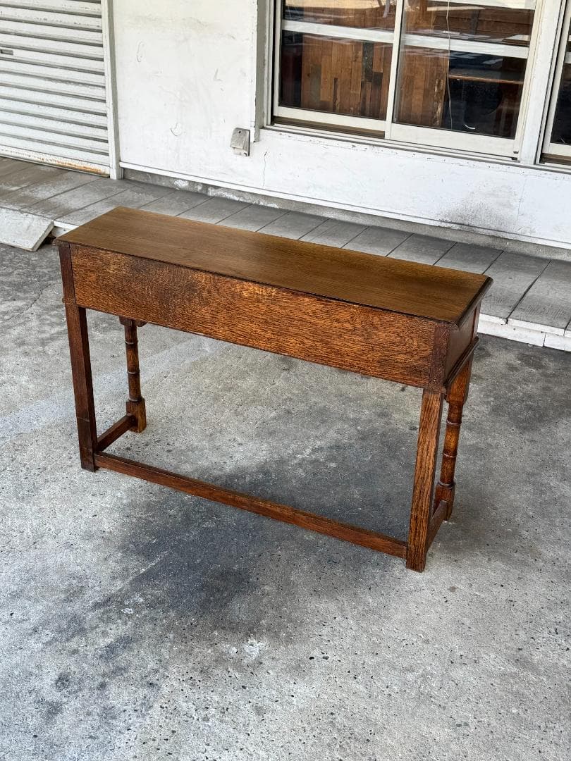 英国アンティークコンソールテーブル ホールテーブル 木製 オーク材 イギリス