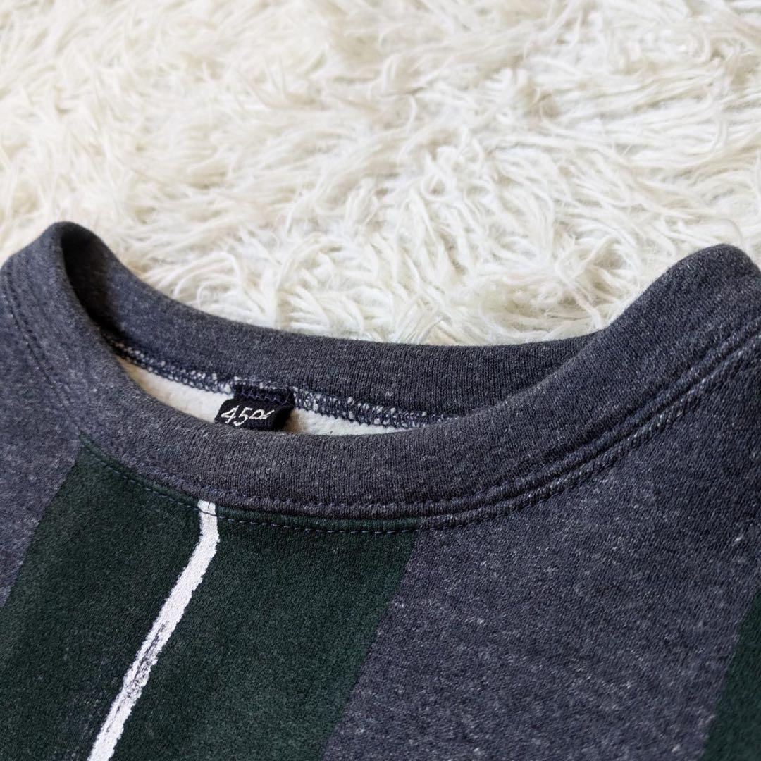 45R ふわふわ裏毛ポンチョ/レジメンストライプ　サイズ0 日本製