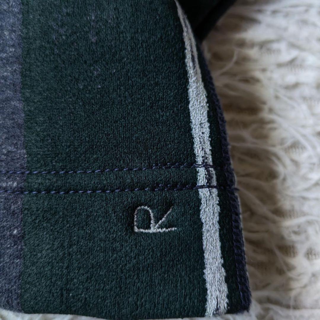 45R ふわふわ裏毛ポンチョ/レジメンストライプ　サイズ0 日本製