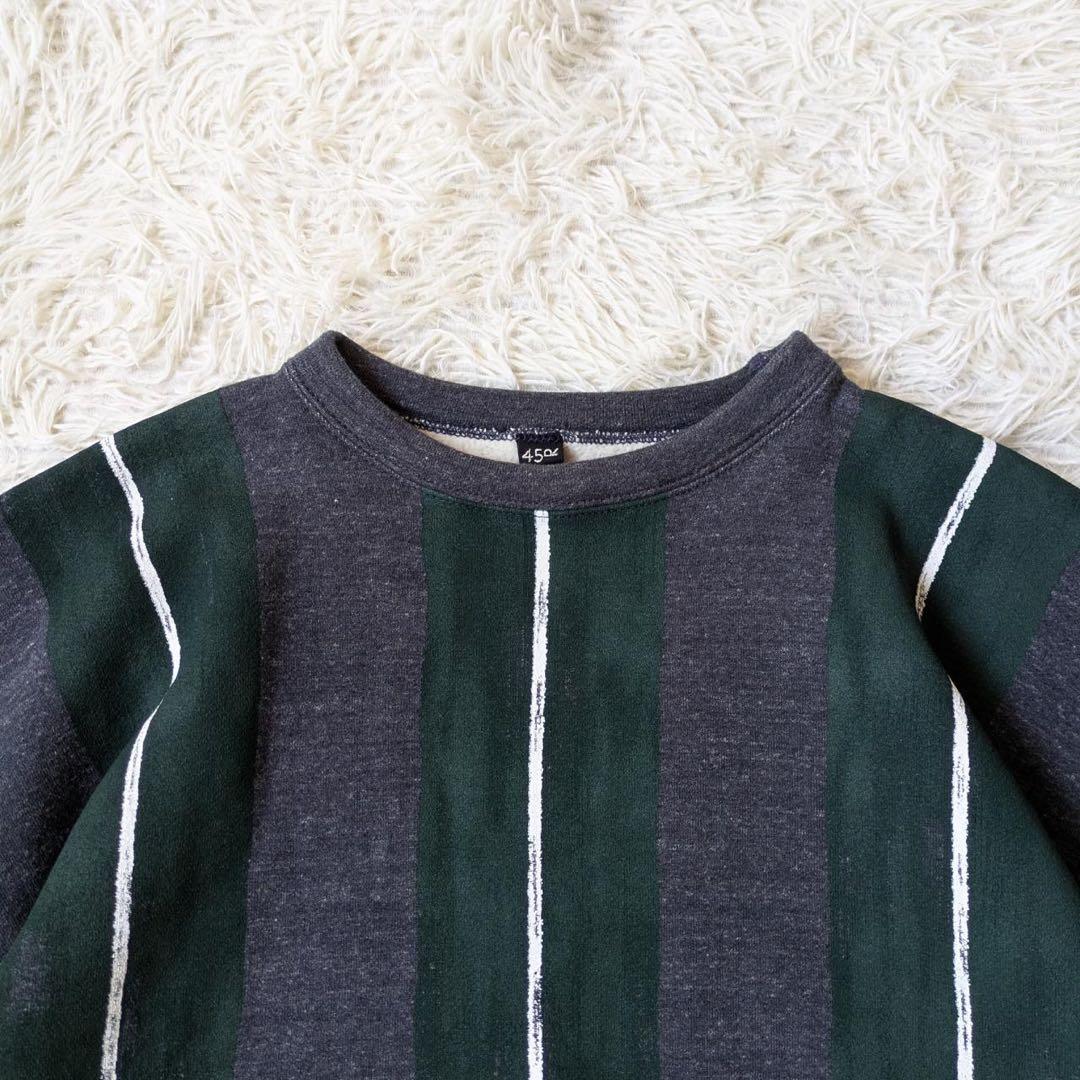 45R ふわふわ裏毛ポンチョ/レジメンストライプ　サイズ0 日本製