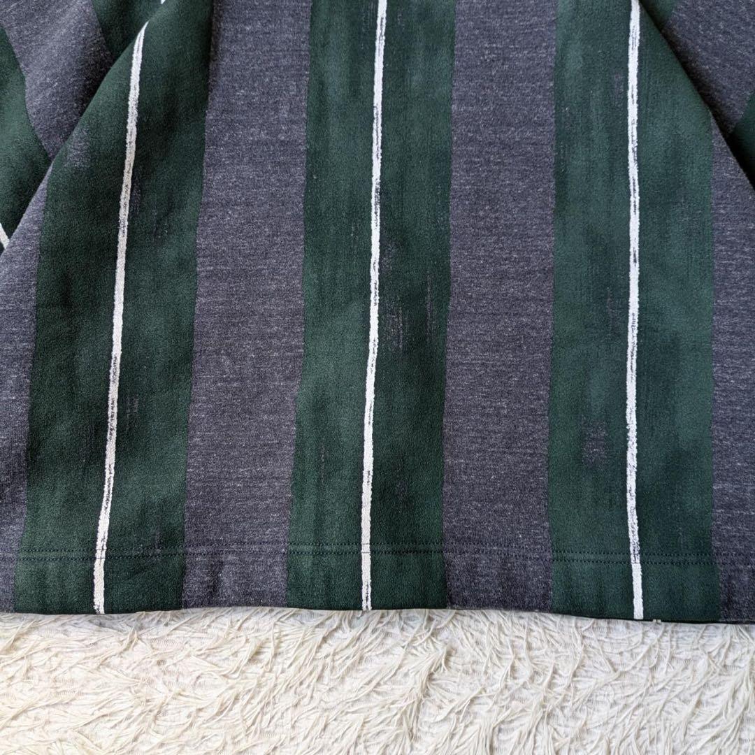 45R ふわふわ裏毛ポンチョ/レジメンストライプ　サイズ0 日本製