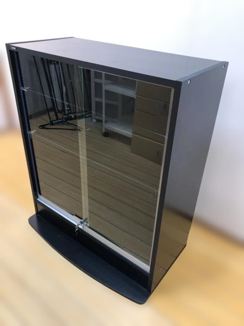 送料無料 JAJAN　コレクション ガラスショーケース 鍵付き 黒 251106