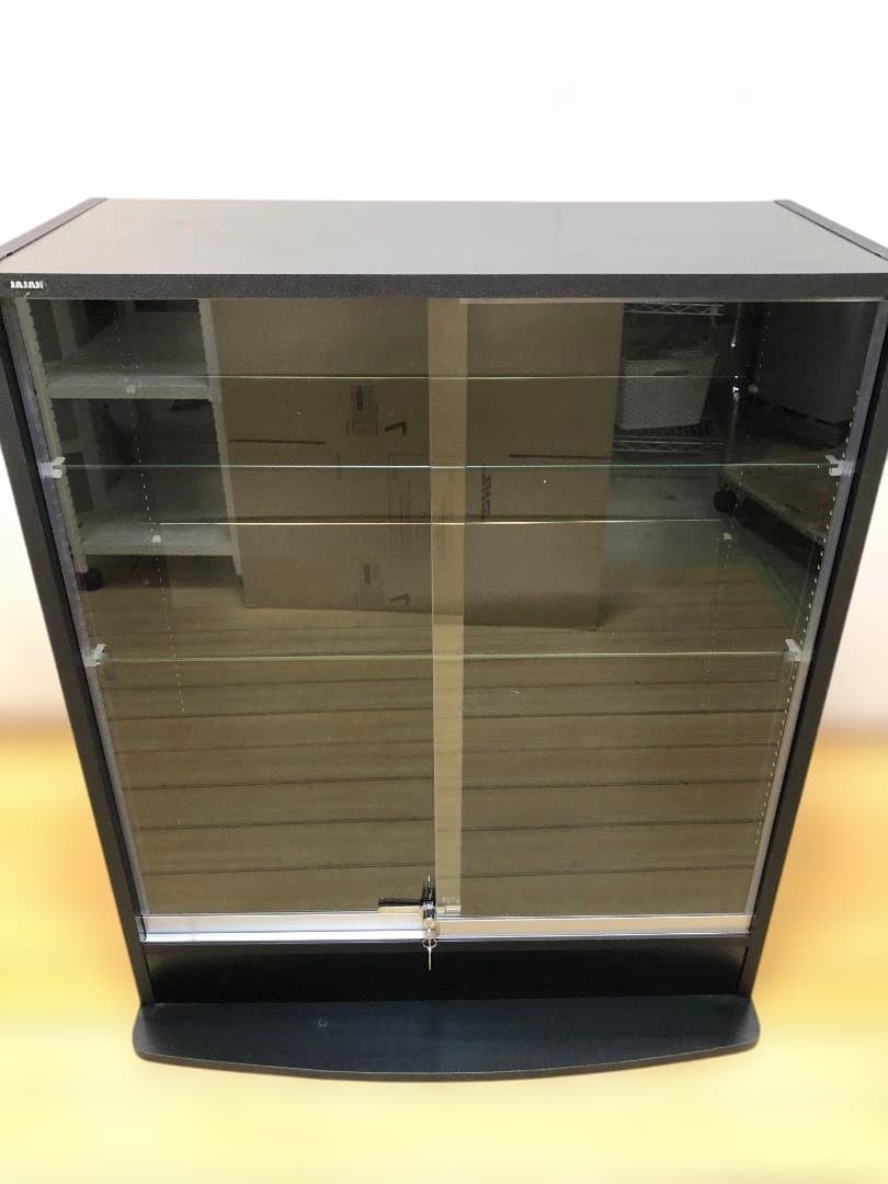 送料無料 JAJAN　コレクション ガラスショーケース 鍵付き 黒 251106