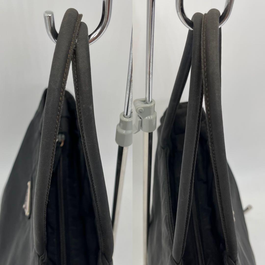 PRADA ハンドバッグ トートバッグ 手提げ 三角ロゴ テスートナイロン 黒
