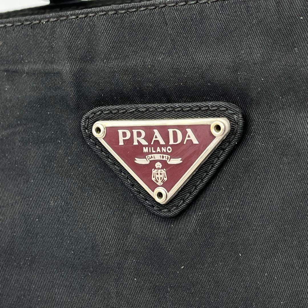 PRADA ハンドバッグ トートバッグ 手提げ 三角ロゴ テスートナイロン 黒