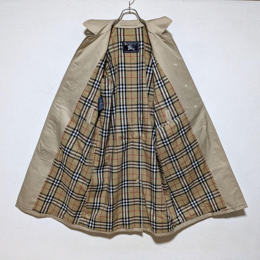 美品 英国製 90s バーバリー ステンカラーコート レディース C95A