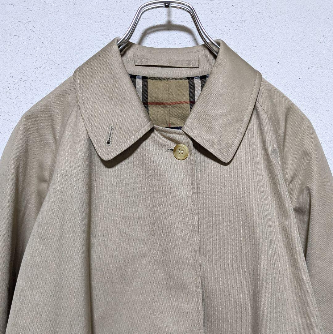 美品 英国製 90s バーバリー ステンカラーコート レディース C95A