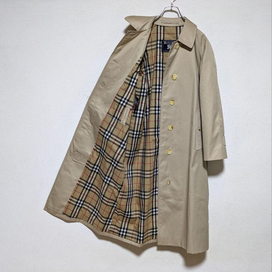 美品 英国製 90s バーバリー ステンカラーコート レディース C95A
