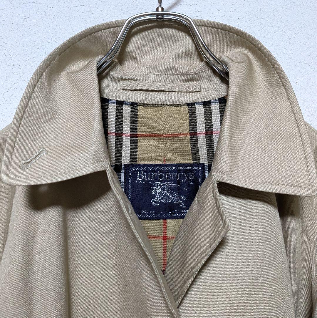 美品 英国製 90s バーバリー ステンカラーコート レディース C95A