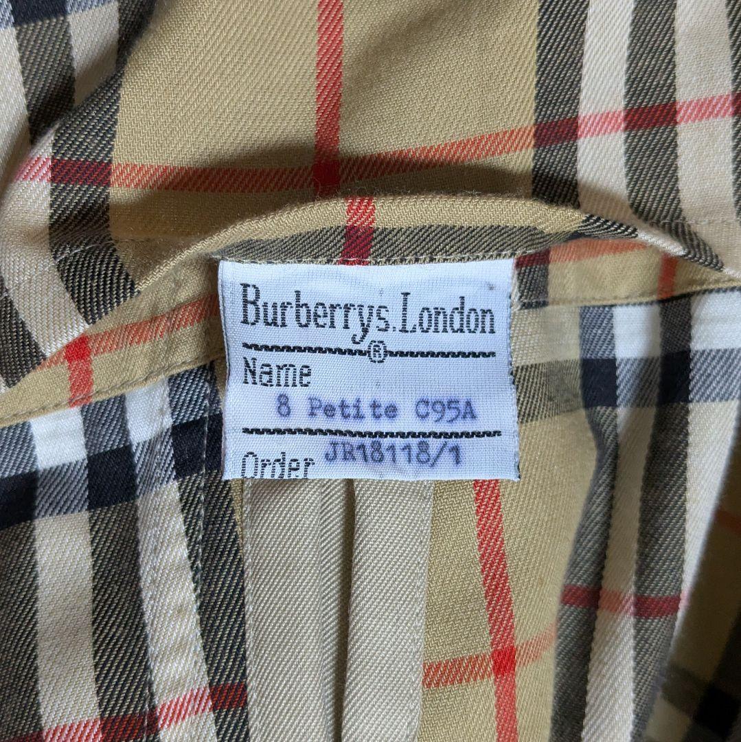 美品 英国製 90s バーバリー ステンカラーコート レディース C95A