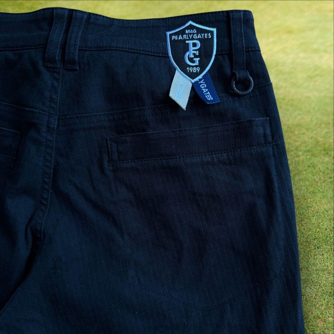 現行モデル　パーリーゲイツ　パンツ　黒　ブラック　S〜M相当　コットン素材　3