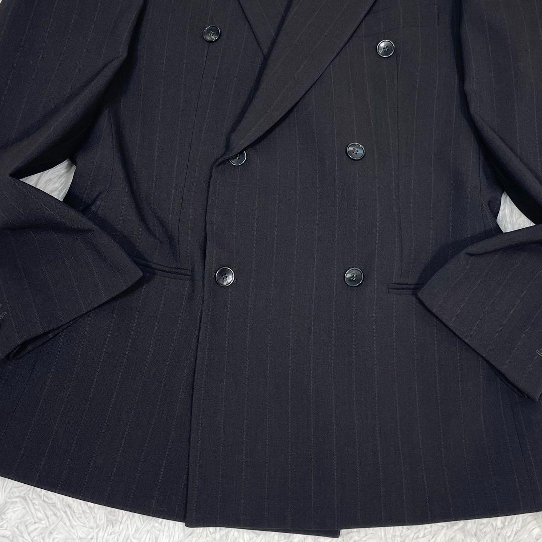 美品✨ジョルジオアルマーニ スーツ セットアップ ダブル ストライプ ブラウン系