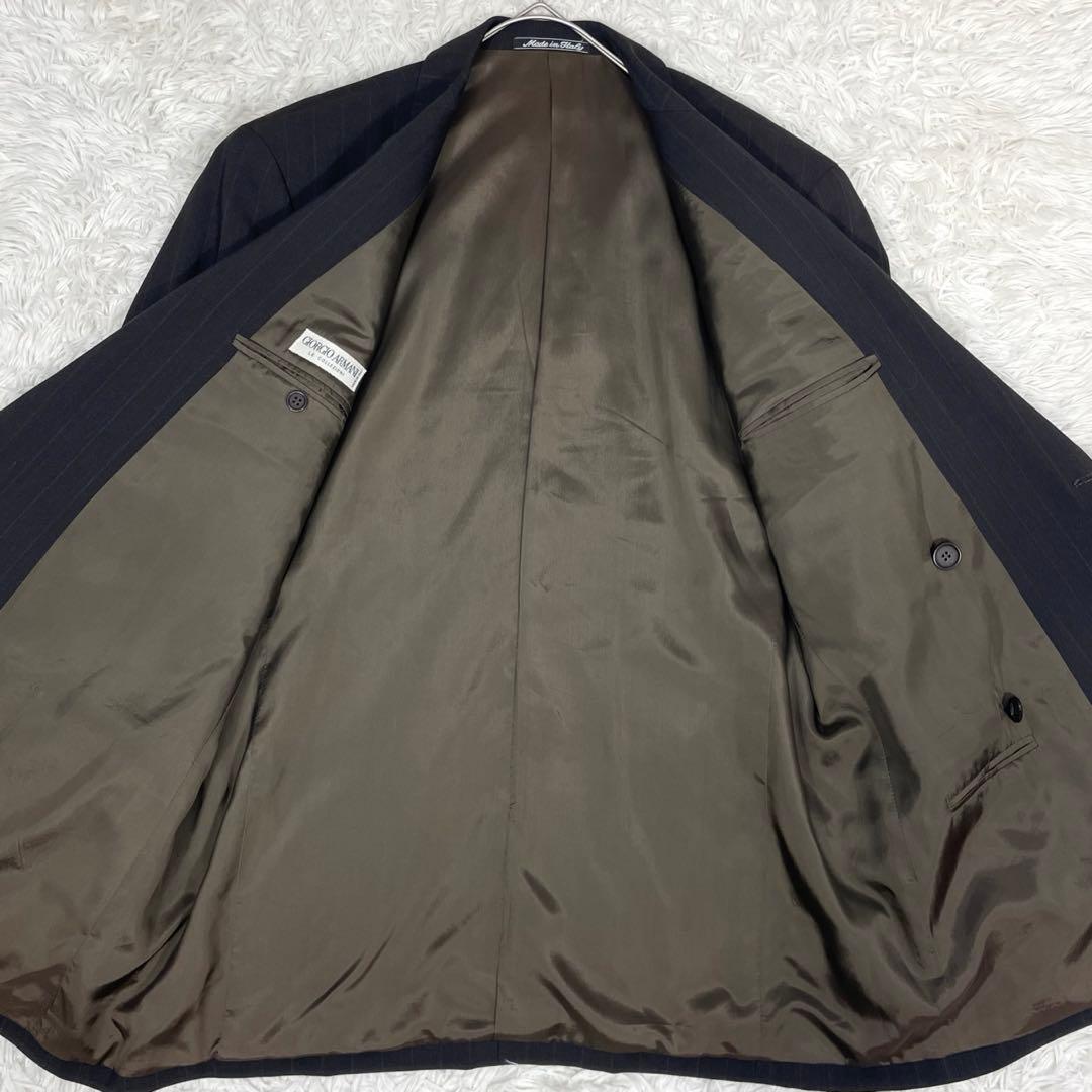 美品✨ジョルジオアルマーニ スーツ セットアップ ダブル ストライプ ブラウン系