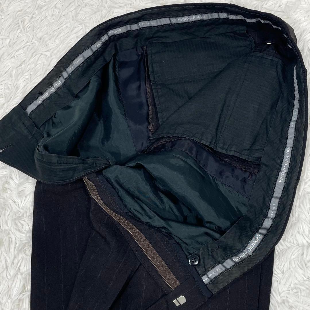 美品✨ジョルジオアルマーニ スーツ セットアップ ダブル ストライプ ブラウン系