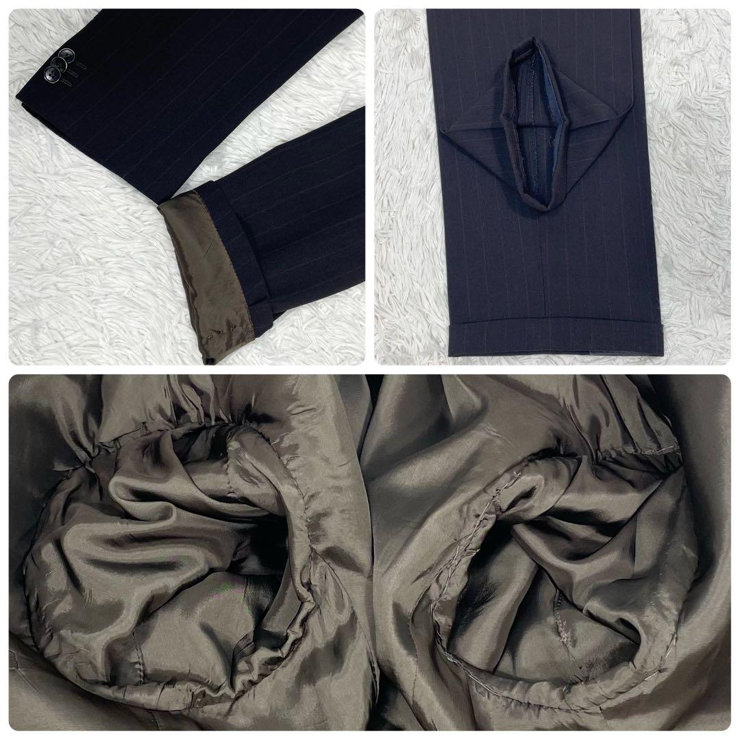 美品✨ジョルジオアルマーニ スーツ セットアップ ダブル ストライプ ブラウン系