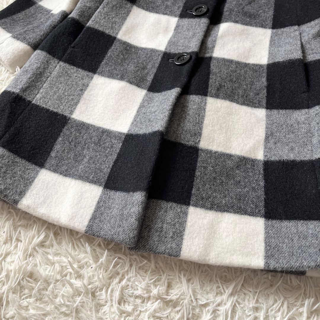 kate spade NEW YORK チェック ウールコート ミドル丈