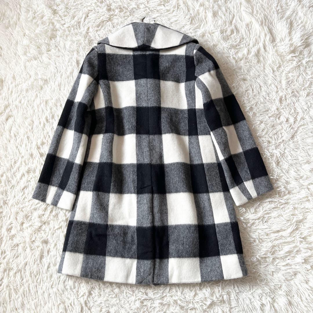 kate spade NEW YORK チェック ウールコート ミドル丈