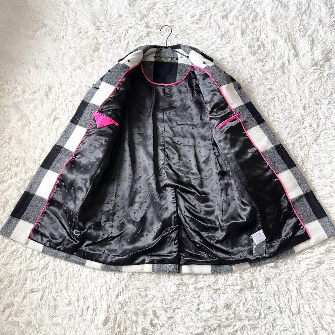kate spade NEW YORK チェック ウールコート ミドル丈