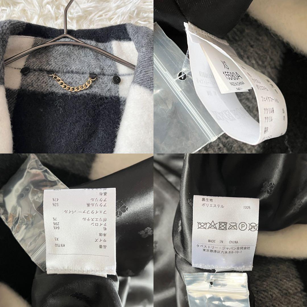 kate spade NEW YORK チェック ウールコート ミドル丈