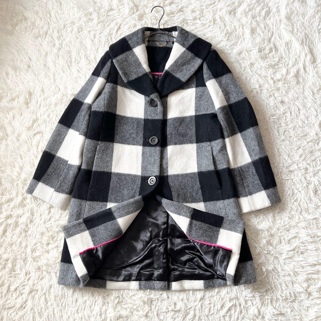kate spade NEW YORK チェック ウールコート ミドル丈