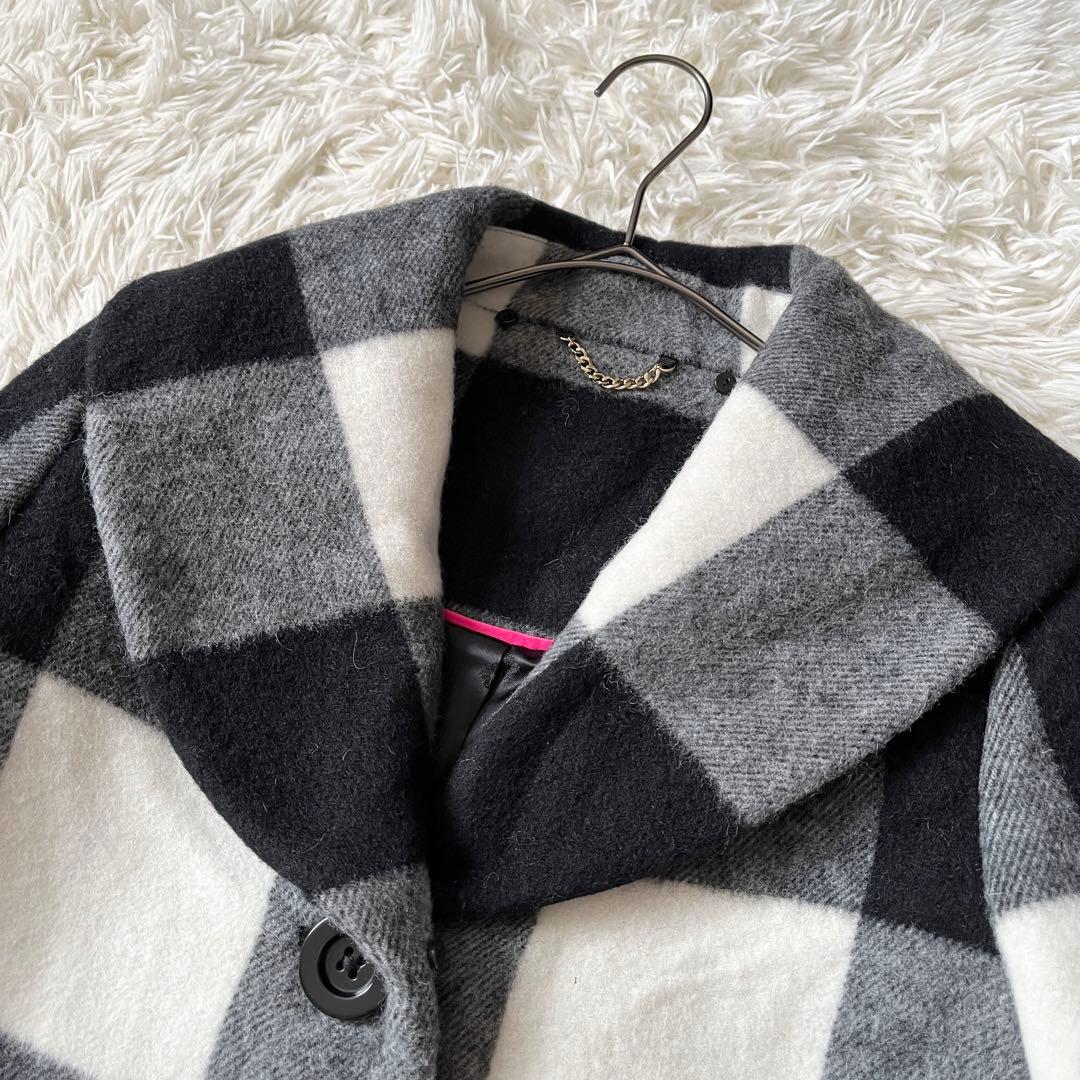 kate spade NEW YORK チェック ウールコート ミドル丈
