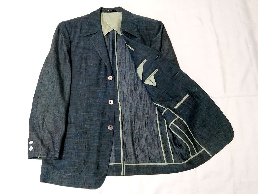 【ビンテージ】ファッション・スーツ セットアップ 碧系 英国 オーダー 希少！