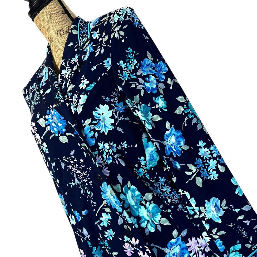 【最高級✨】【L】LEONARD 花柄 ジャケット トリアセテート65%