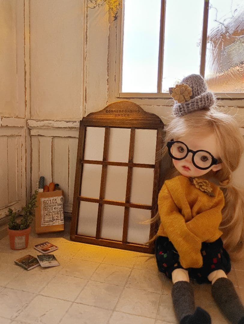 NO.100　木製 ドールハウス　背景ボード