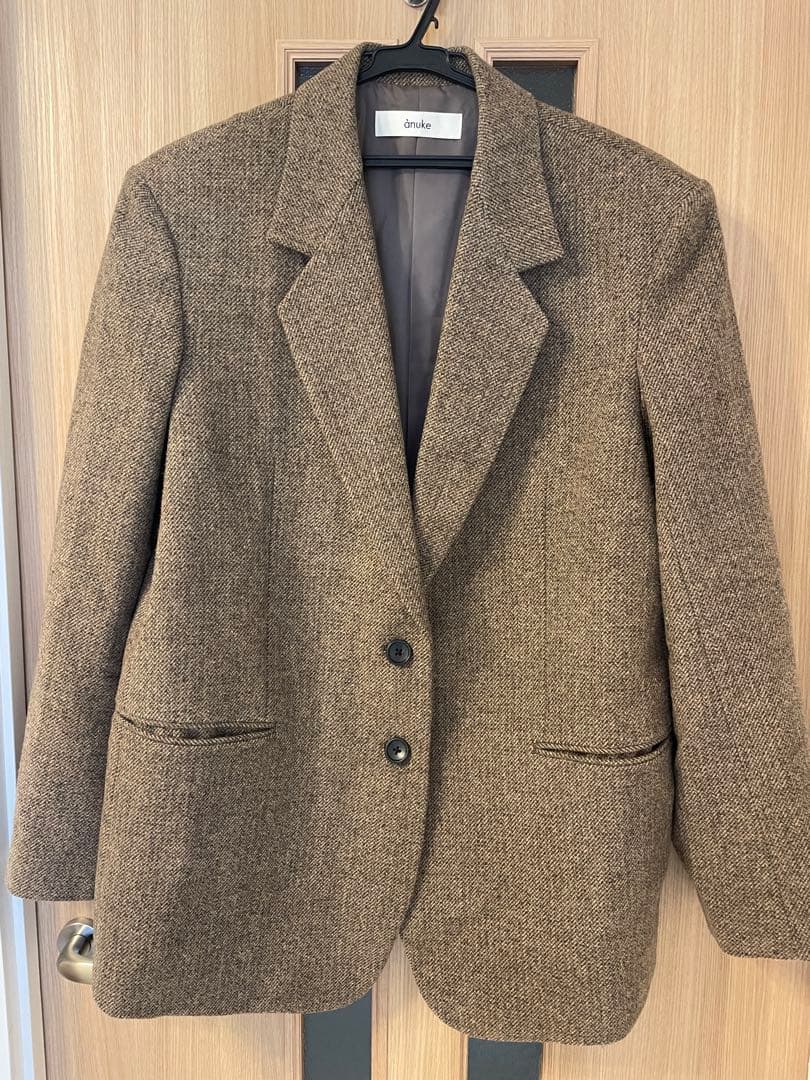 新品 完売anuke Herringbone Wool Jacket ベージ38