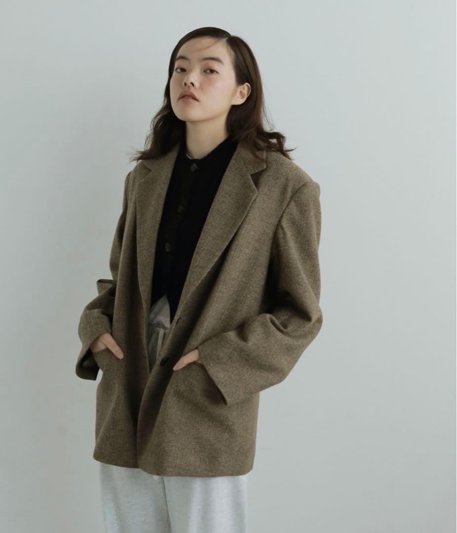 新品 完売anuke Herringbone Wool Jacket ベージ38