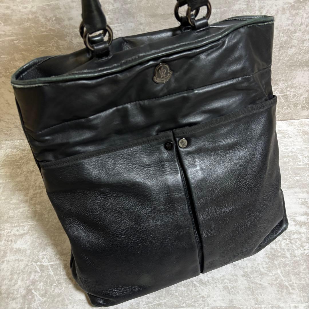 H251 Moncler モンクレール　ハンドバッグ　ブラック　大容量　A4収納