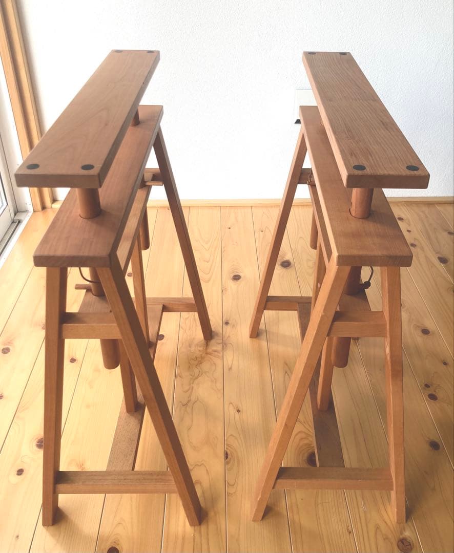 木製アトリエテーブル 高さ調整可能【脚のみ】