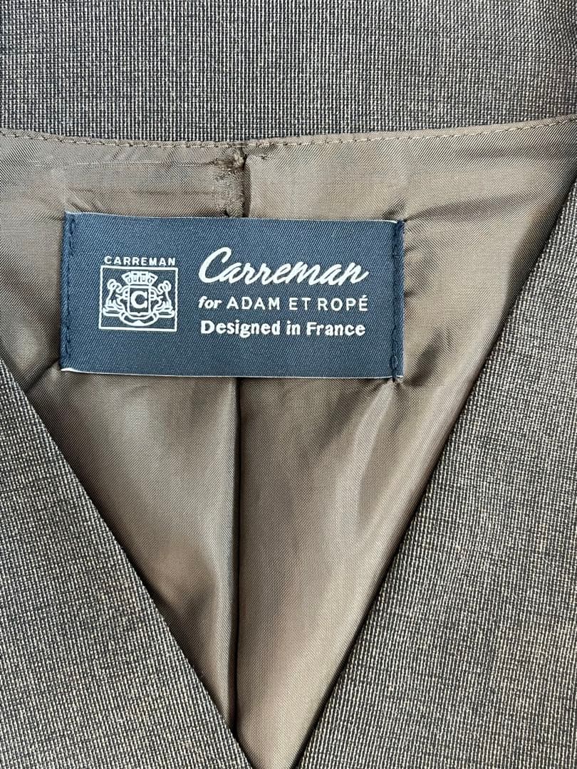 ADAM ET ROPE' アダムエロペ 伸縮素材ノーカラー セットアップスーツ