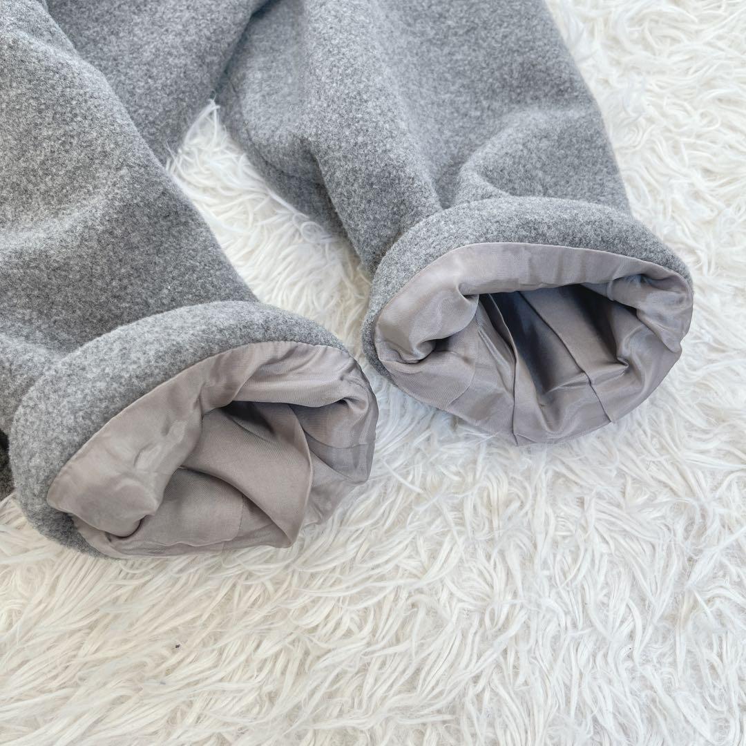 エボニーアイボリー ショールカラー コクーンコート ウール カシミヤ 日本製