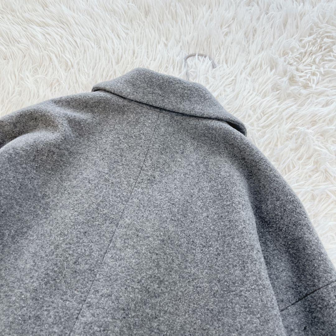 エボニーアイボリー ショールカラー コクーンコート ウール カシミヤ 日本製