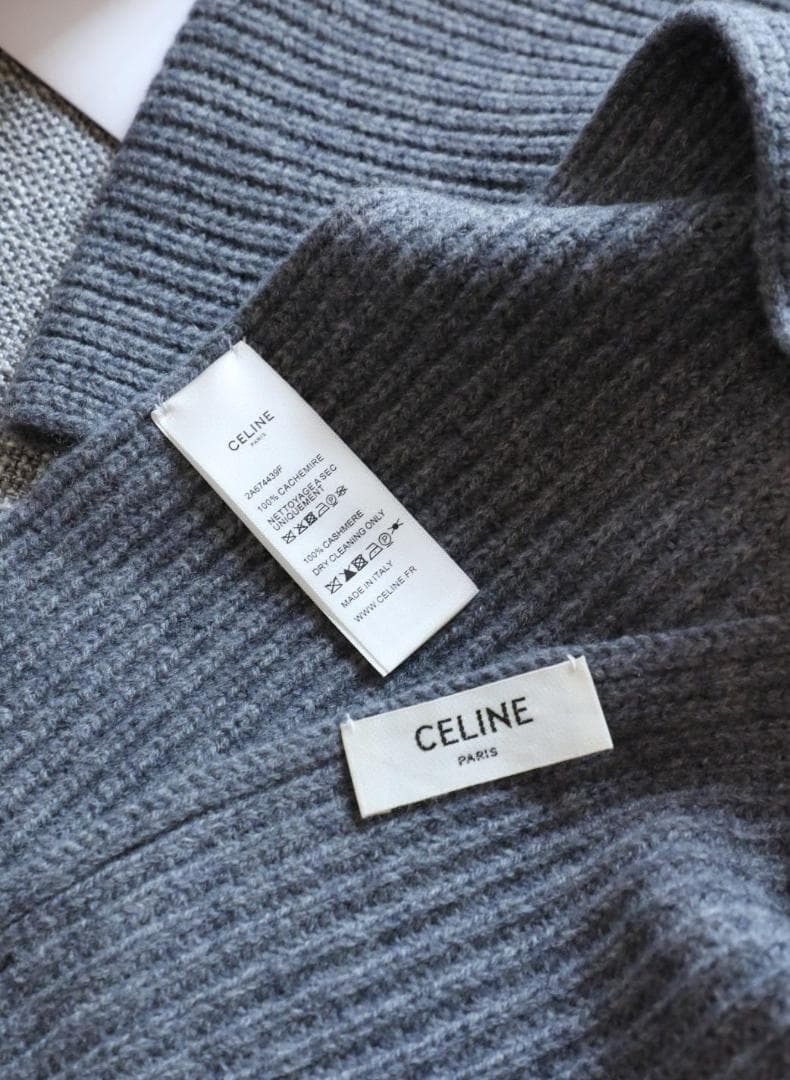 CELINE セリーヌ トリオンフ マフラー カシミヤ グレー 箱付き